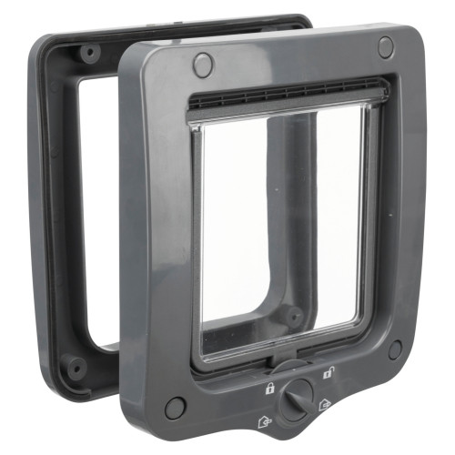 Дверцята Trixie 4-Way Flap Door для котів, пластик, безшумні, сірий, 20×22 см