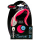 Повідець-рулетка Flexi New Comfort XS для собак до 8 кг, 3 м, трос, червоний