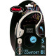 Повідець-рулетка Flexi New Comfort S для собак до 12 кг, 8 м, трос, чорний