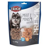 Лакомство Trixie 4 Meat Minis микс курица, утка, ягнёнок и лосось, для собак, 100 г, упаковка 4 шт