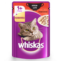 Вологий корм Whiskas крем-суп для котів, з яловичиною, 85 г Вологий корм Whiskas крем-суп для котів, з яловичиною, 85 г