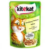 Вологий корм Kitekat для котів, з куркою в соусі, 100 г