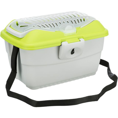 Переноска Trixie Mini-Capri Transport Box для гризунів, вагою до 2 кг, 40×22×30 см, світло-сіра/зелена