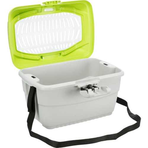 Переноска Trixie Mini-Capri Transport Box для гризунів, вагою до 2 кг, 40×22×30 см, світло-сіра/зелена