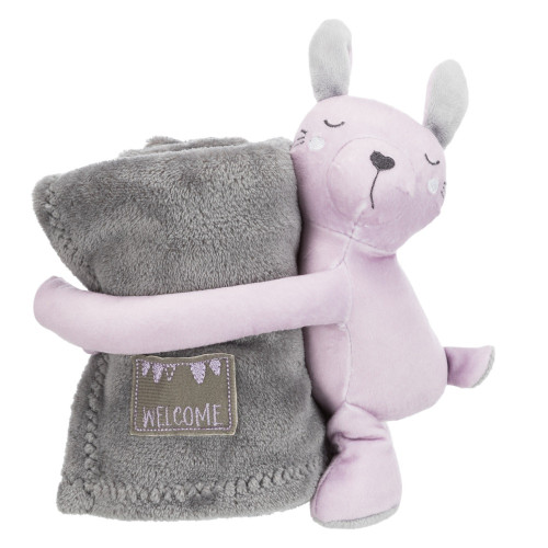 Набір Trixie Junior килимок і кролик, для собак, плюш, сіро-бузковий, 75×50 см