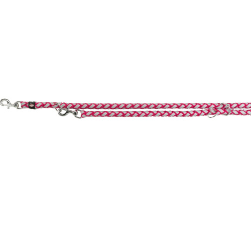 Повідець-перестібка Trixie Cavo Reflect Adjustable Lead для собак, світловідбиваючий, розмір L-XL, 2 м/18 мм, фуксія