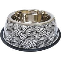 Миска Croci Animalier Zebra для собак, нержавіюча з гумовим підставою, 200 мл, 17 см