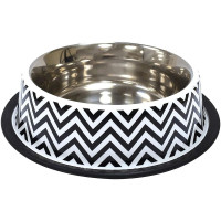 Миска Croci Twiggy Stripes для котів і собак, нержавіюча, орнамент, 700 мл, 21 см Миска Croci Twiggy Stripes для котів і собак, нержавіюча, орнамент, 700 мл, 21 см