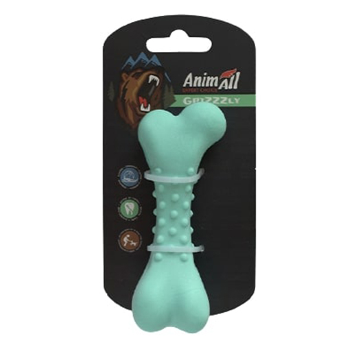 Іграшка AnimAll GrizZzly для собак, кістка, зелена, 11 × 4.7 см