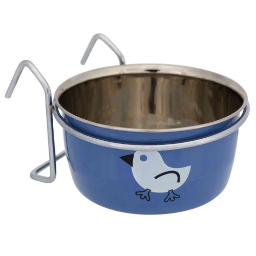 Миска з металу з гачком Trixie, для птахів, 350 мл, 10 см