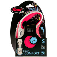 Повідець-рулетка Flexi New Comfort S для собак до 15 кг, 5 м, стрічка, червоний Повідець-рулетка Flexi New Comfort S для собак до 15 кг, 5 м, стрічка, червоний
