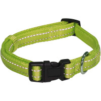 Нашийник Croci Soft Reflective для собак, світловідбиваючий, нейлон, зелений, 30-45×1.5 см