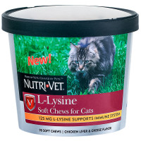 Жувальні таблетки для імунітету Nutri-Vet L-Lysine для кішок, 90 табл Жувальні таблетки для імунітету Nutri-Vet L-Lysine для кішок, 90 табл
