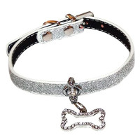 Нашийник Croci Charm зі стразами, для собак, екошкіра, асорті, 1×25 см