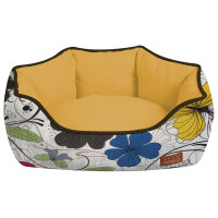 Диван Croci Cozy Flo для собак, овальний, квітковий принт, помаранчевий, 40×32×16 см Диван Croci Cozy Flo для собак, овальний, квітковий принт, помаранчевий, 40×32×16 см