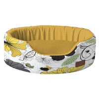 Лежак Croci Cozy Flo для собак і котів, помаранчевий, 85×66×23 см Лежак Croci Cozy Flo для собак і котів, помаранчевий, 85×66×23 см