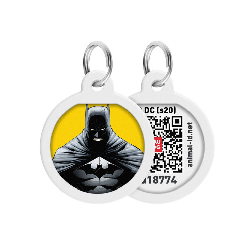 Адресник WAUDOG Smart ID з QR-паспортом, малюнок "Бетмен жовтий", діаметр 25 мм