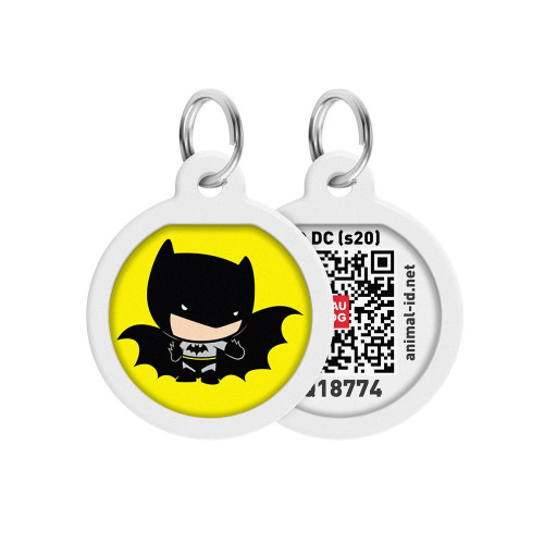 Адресник WAUDOG Smart ID з QR-паспортом, малюнок "Бетмен мульт", діаметр 25 мм