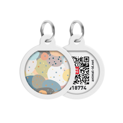 Адресник WAUDOG Smart ID з QR-паспортом, малюнок "Абстракція", діаметр 25 мм