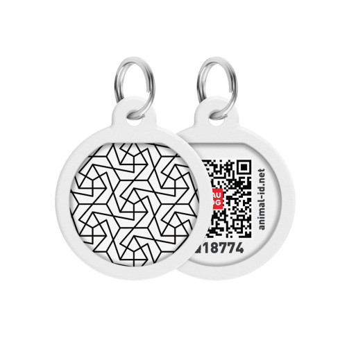 Адресник WAUDOG Smart ID з QR-паспортом, малюнок "Геометрія", діаметр 25 мм