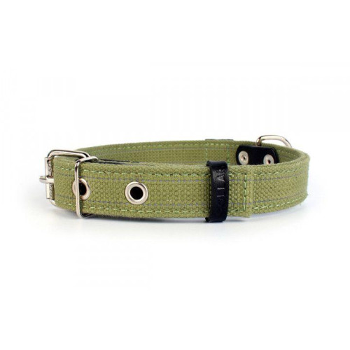 Нашийник Collar Брезент, х / б, подвійний, тасьма зі світловідбиваючої ниткою, 25 мм х 41-53 см