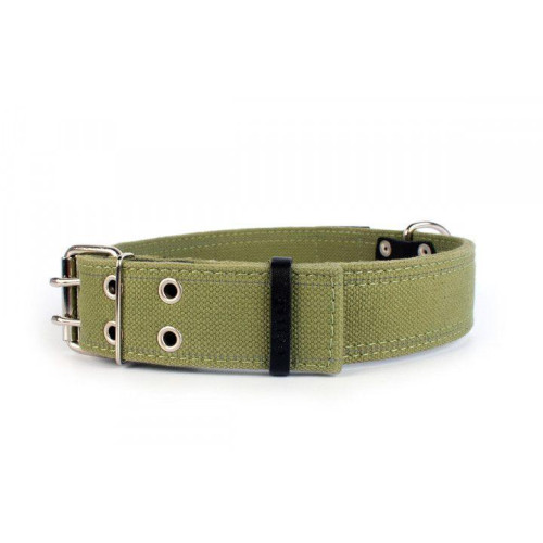 Нашийник Collar Брезент, х / б, подвійний, тасьма зі світловідбиваючої ниткою, 45 мм х 56-71 см