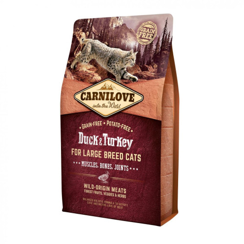 Сухий корм Carnilove Cat Large Breed, для кішок великих порід, качка, індичка, 2 кг
