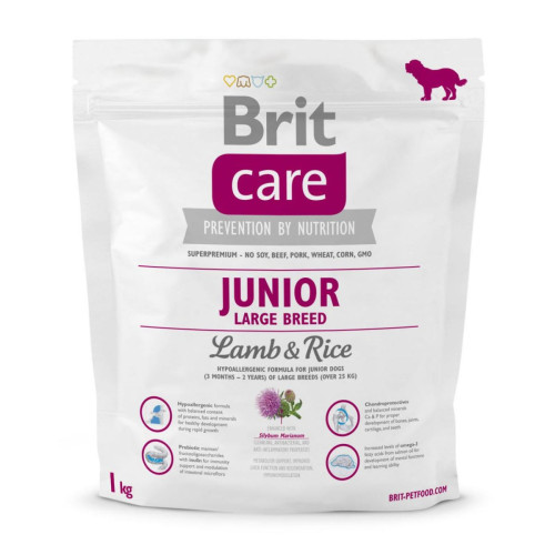 Сухий корм Brit Care Junior Large Breed Lamb & Rice, для цуценят гігантських порід, 1 кг