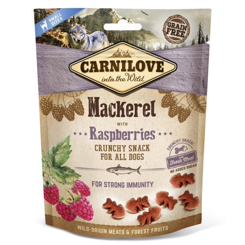 Ласощі Carnilove Dog Crunchy Snack, для собак, скумбрія, малина, 200 г