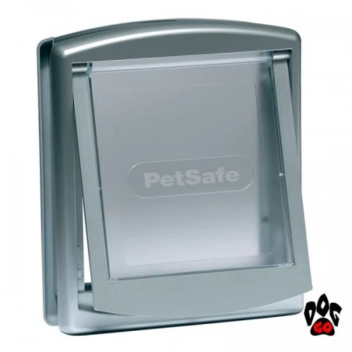 Пластикові двері PetSafe для собак і котів до 7 кг, для вхідних дверей, сіра, 23.6×19.8 см