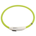 Нашийник LED світиться Croci для собак, USB, нейлон, зелений, 40 см