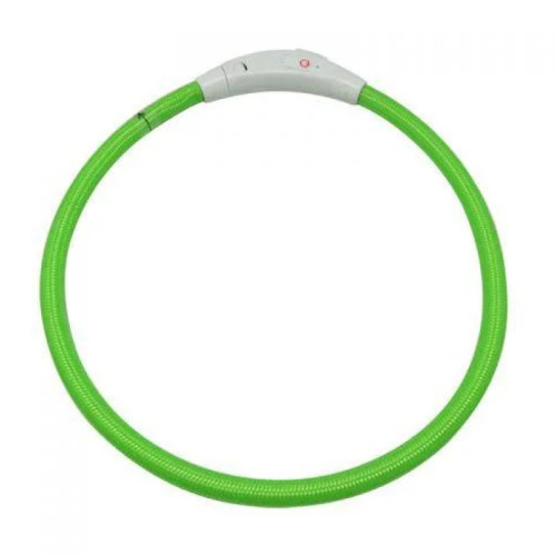 Нашийник LED світиться Croci для собак, USB, силікон, зелений, 40 см
