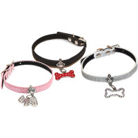 Нашийник Croci Charm, для собак, екошкіра, стрази, кольора в асортименті, 1×30 см