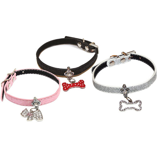 Нашийник Croci Charm, для собак, екошкіра, стрази, кольора в асортименті, 1×30 см