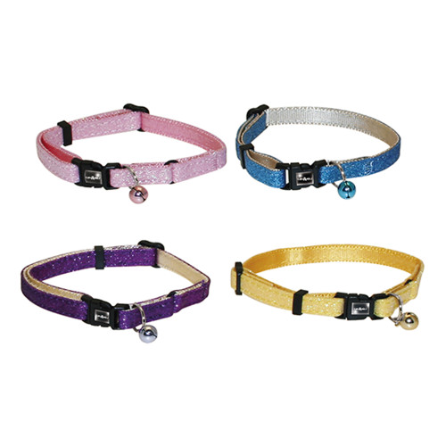 Нашийник з дзвіночком Croci Glitter, для котів, нейлон, регульований, кольора в асортименті, 21-33×1 см