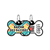Адресник персональний WAUDOG Smart ID з QR-паспортом, малюнок "Зигзаг", 31 × 21 мм, чорний Адресник персональний WAUDOG Smart ID з QR-паспортом, малюнок "Зигзаг", 31 × 21 мм, чорний