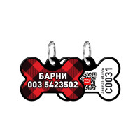 Адресник персональний WAUDOG Smart ID з QR-паспортом, малюнок "Шотландка", 31 × 21 мм, чорний Адресник персональний WAUDOG Smart ID з QR-паспортом, малюнок "Шотландка", 31 × 21 мм, чорний