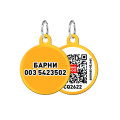 Адресник персональний WAUDOG Smart ID з QR-паспортом, без малюнка, діаметр 25 мм, золото