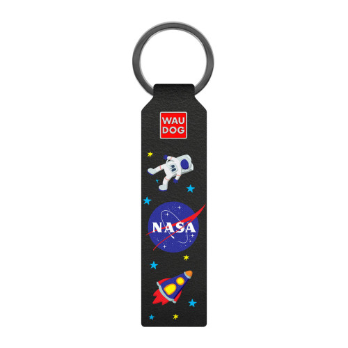 Брелок WAUDOG Design, з малюнком "NASA", ширина 20 мм, довжина 95 мм, чорний