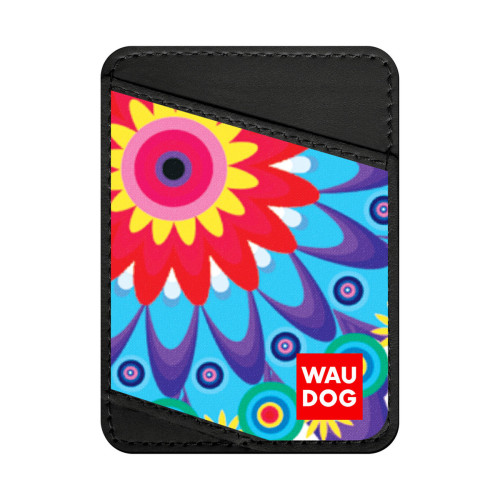 Візитниця WAUDOG Design, з малюнком "Квіти", ширина 70 мм, довжина 95 мм, чорний