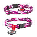 Нашийник WAUDOG Nylon з QR паспортом, малюнок "Рожевий камо" ширина 10 мм, довжина 20-30 см