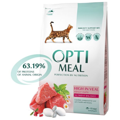Сухий корм Optimeal для дорослих котів, з телятиною, 300 г