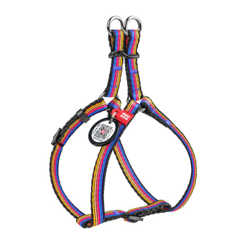 Шлея Waudog Nylon для собак, з малюнком Лінія 1, різнокольоровий, 10 мм, 28-40 см