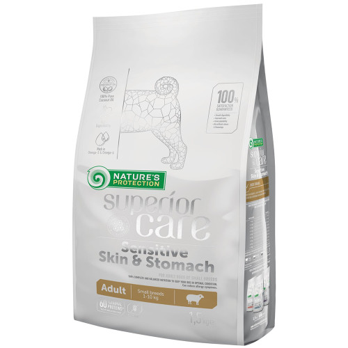 Сухий корм Nature's Protection Sensitive для собак дрібних порід, з чутливим травленням, 1.5 кг