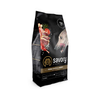 Сухой корм для собак всех пород Savory, со свежим мясом утки и кроликом, 1 кг
