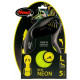 Рулетка Flexi Neon L, для собак, 5 м, стрічка, чорно-жовта