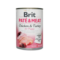Консерви Brit Paté & Meat Puppy, для цуценят, з індичкою і куркою, 400 г