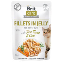 Вологий корм Brit Care Cat pouch, для кішок, філе тріски і форелі в желе, 85 г Вологий корм Brit Care Cat pouch, для кішок, філе тріски і форелі в желе, 85 г