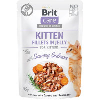 Влажный корм Brit Care Cat pouch, для котят, филе лосося в желе, 85 г