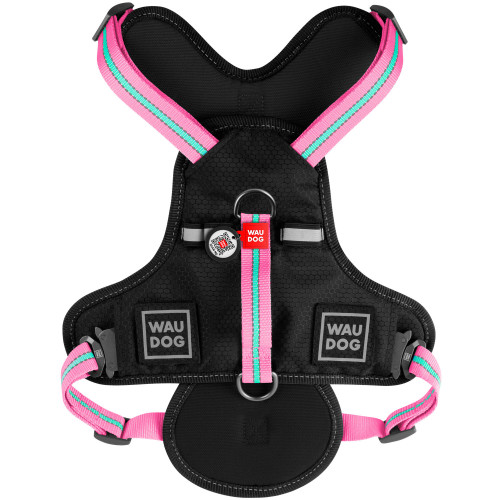 Шлея Waudog Nylon для собак, безпечна, рожевий, 20 мм, розмір S, 35-60 см, 55-65 см